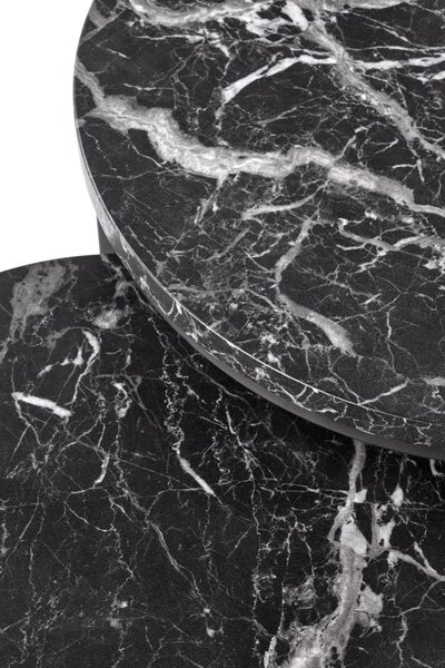 Halmar Konferenčný stolík OREO - sada 2 ks čierny mramor/čierny