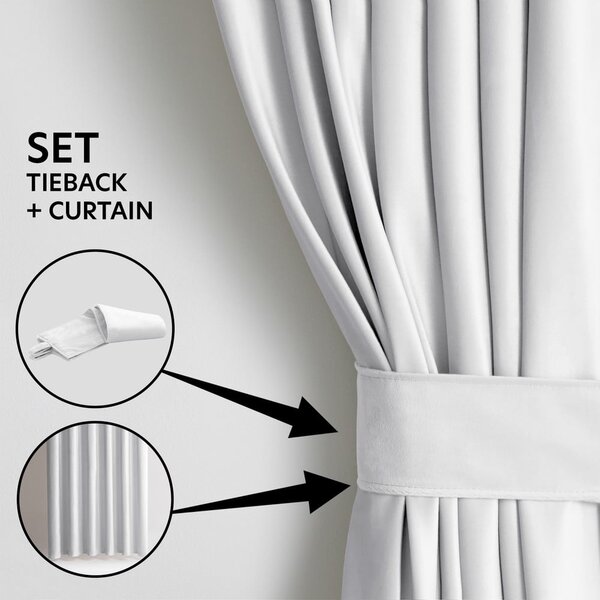 Biely zamatový dimout záves 140x245 cm Pleat – Restilo