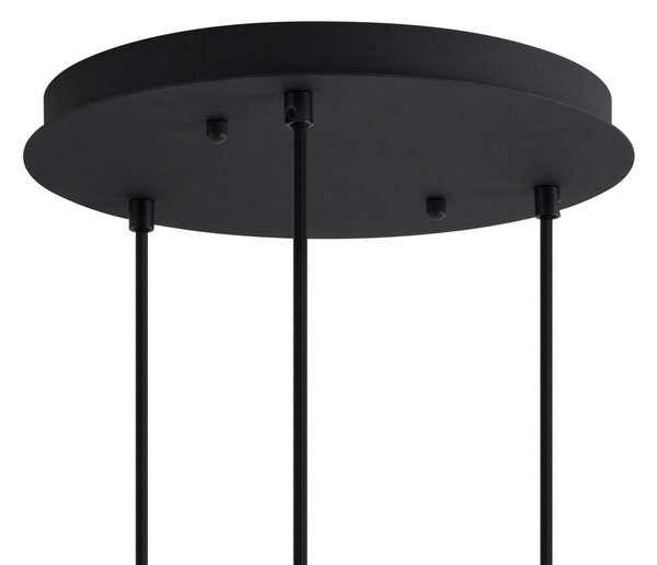 Art Deco závesná lampa čierna s modrým a zeleným sklom 3-svetlá - Douglass