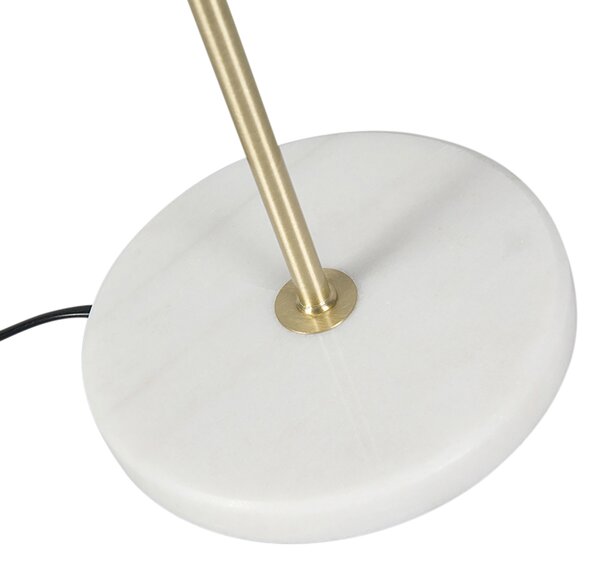 Stolná lampa mosadzná so zamatovým tienidlom taupe 35 cm - Kaso