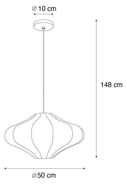 Inteligentné závesné svietidlo biele 50 cm vrátane Wifi ST64 - Plu