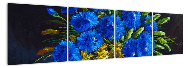 Obraz kvetov vo váze (Obraz 160x40cm)