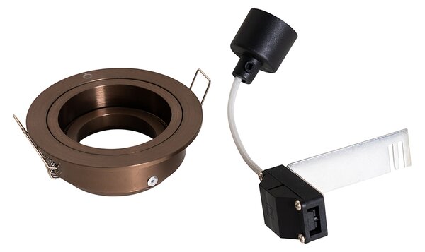 Inteligentné zapustené bodové svietidlo tmavý bronz okrúhle naklápacie a otočné vrátane Wifi GU10 50mm - Chuck