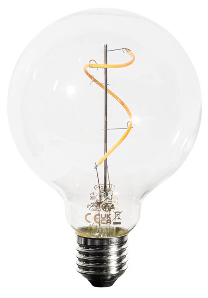 Sada 5 ks Stmievateľná LED žiarovka E27 so špirálovým vláknom G95 4W 270lm 2200K