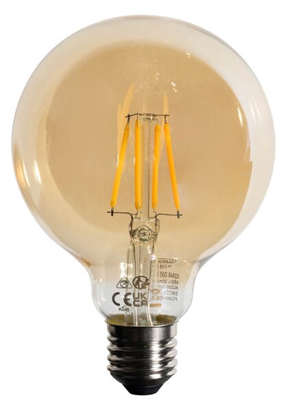 Sada 5 ks Stmievateľná LED žiarovka E27 G95 5W 450lm 2700K