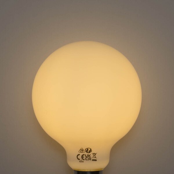 Sada 5 ks E27 3-stupňová stmievateľná LED žiarovka opálové sklo G95 4W 450lm 2700K