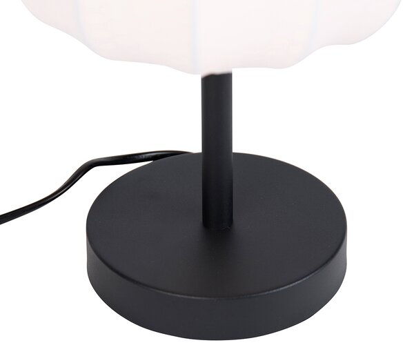 Japandi stolná lampa čierna s bielou - Madleine