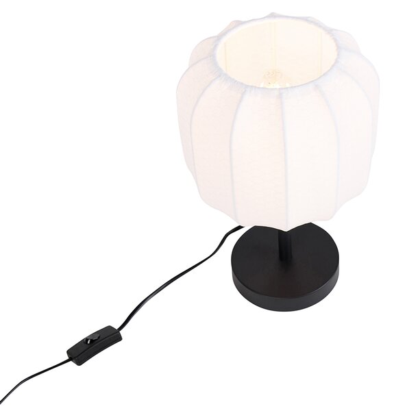 Japandi stolná lampa čierna s bielou - Madleine