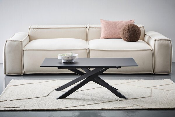 KONFERENČNÝ STOLÍK, čierna, kov, sklo, 115/65/42 cm Stylife - Stolíky do obývačky