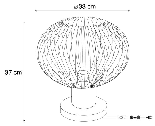 Moderná drôtená stolná lampa béžová 33 cm - Gila