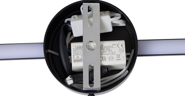 Moderné nástenné svietidlo čierne 60 cm vrátane LED - Clockwise
