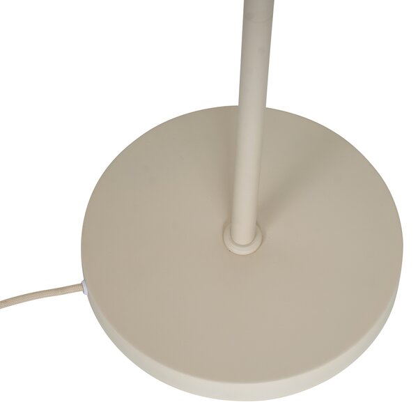Retro stojacia lampa béžová s matným sklom - Fedde