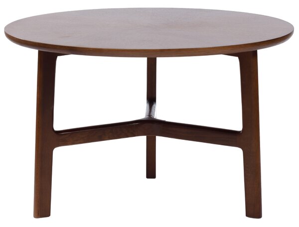 BELLUNO Prírodný orech (tmavohnedá) - DREVENÝ KONFERENČNÝ STOLÍK Ø65 cm OKRÚHLY MODERN CLASSIC