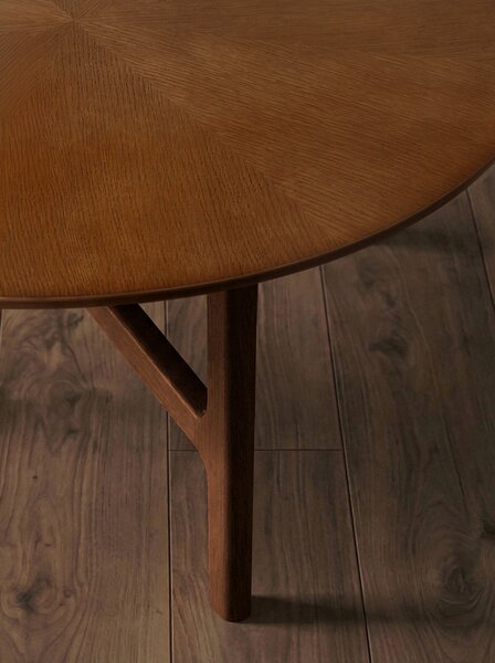 BELLUNO Prírodný orech (tmavohnedá) - DREVENÝ KONFERENČNÝ STOLÍK Ø65 cm OKRÚHLY MODERN CLASSIC