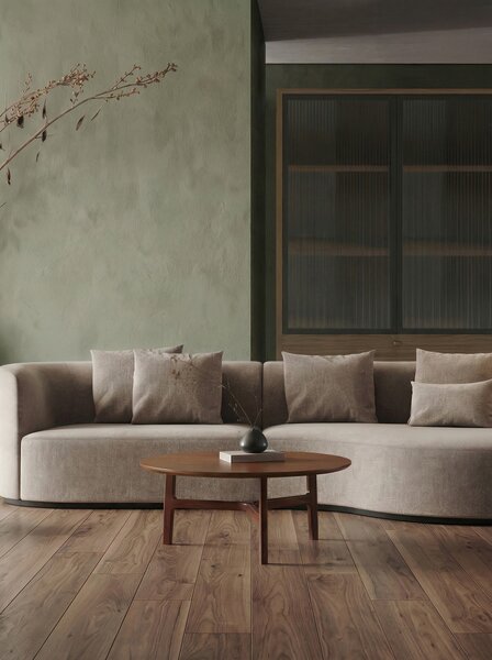 BELLUNO Prírodný orech (tmavohnedá) - DREVENÝ KONFERENČNÝ STOLÍK Ø65 cm OKRÚHLY MODERN CLASSIC