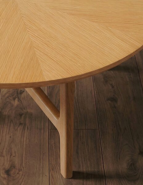 BELLUNO Prírodný jaseň - DREVENÝ KONFERENČNÝ STOLÍK Ø65 cm OKRÚHLY MODERN CLASSIC