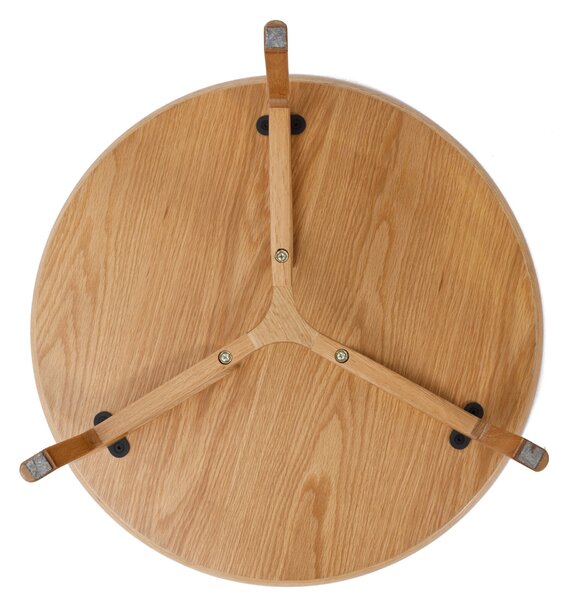 BELLUNO Prírodný jaseň - DREVENÝ KONFERENČNÝ STOLÍK Ø65 cm OKRÚHLY MODERN CLASSIC
