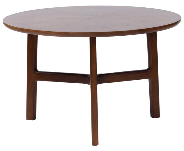 BELLUNO Prírodný orech (tmavohnedá) - DREVENÝ KONFERENČNÝ STOLÍK Ø65 cm OKRÚHLY MODERN CLASSIC