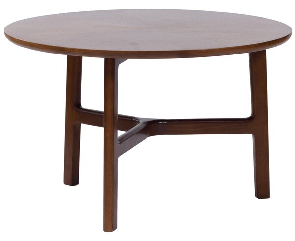 BELLUNO Prírodný orech (tmavohnedá) - DREVENÝ KONFERENČNÝ STOLÍK Ø65 cm OKRÚHLY MODERN CLASSIC