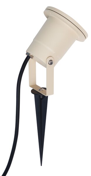 Bodové svietidlo so zemným hrotom béžové GU10 50 mm nastaviteľné IP65 vrátane kábla a zástrčky - Basic