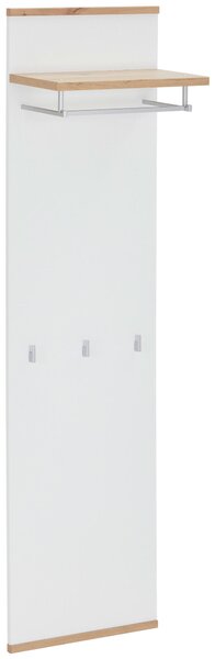 VEŠIAKOVÝ PANEL, biela, dub artisan, 45/169/28 cm Xora - Vešiakové steny