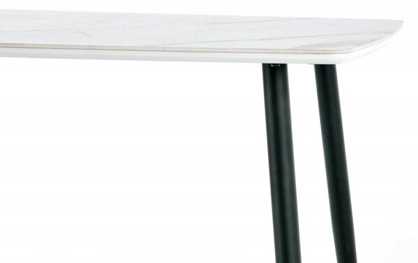 Halmar Jedálenský stôl MARCO 120x70 biely mramor/čierny