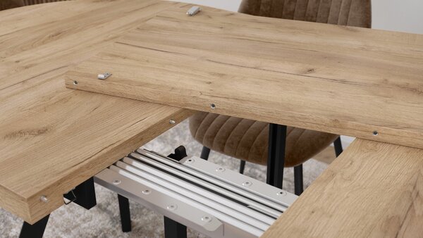 EXPANSO Dub Artisan / čierne nohy - OVÁLNY ROZKLADACÍ STÔL 160-360 cm PRE 16-18 OSÔB