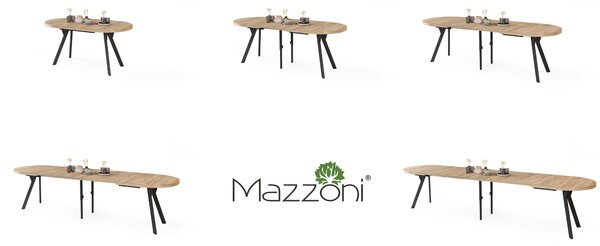 EXPANSO Dub Artisan / čierne nohy - OVÁLNY ROZKLADACÍ STÔL 160-360 cm PRE 16-18 OSÔB