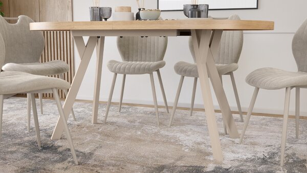 EXPANSO Dub Artisan / kašmírové nohy - OVÁLNY ROZKLADACÍ STÔL 160-360 cm PRE 16-18 OSÔB