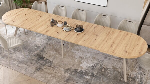 EXPANSO Dub Artisan / kašmírové nohy - OVÁLNY ROZKLADACÍ STÔL 160-360 cm PRE 16-18 OSÔB