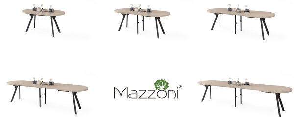 EXPANSO Kašmír / čierne nohy - OVÁLNY ROZKLADACÍ STÔL 160-360 cm PRE 16-18 OSÔB