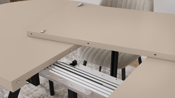 EXPANSO Kašmír / čierne nohy - OVÁLNY ROZKLADACÍ STÔL 160-360 cm PRE 16-18 OSÔB