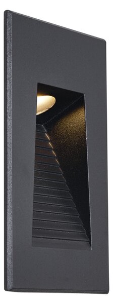 Moderné zapustené nástenné svietidlo čierne 7 cm vrátane LED IP65 - Trem