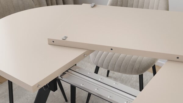 ALMO Kašmír / čierne nohy - OVÁLNY ROZKLADACÍ STÔL 120-220 cm PRE 10-12 OSÔB