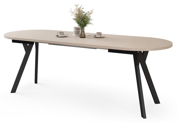 ALMO Kašmír / čierne nohy - OVÁLNY ROZKLADACÍ STÔL 120-220 cm PRE 10-12 OSÔB