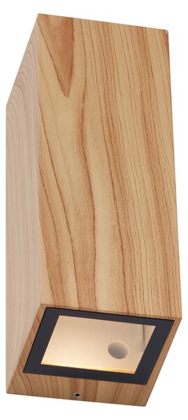 Škandinávske nástenné svietidlo drevo 2-svetlá GU10 70mm IP54 - Baleno