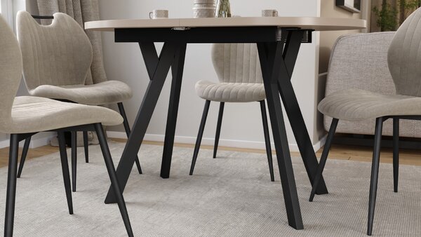 ALMO Kašmír / čierne nohy - OVÁLNY ROZKLADACÍ STÔL 120-220 cm PRE 10-12 OSÔB