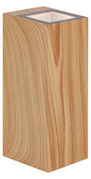 Škandinávske nástenné svietidlo drevo 2-svetlá GU10 70mm IP54 - Baleno