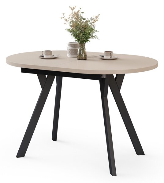 ALMO Kašmír / čierne nohy - OVÁLNY ROZKLADACÍ STÔL 120-220 cm PRE 10-12 OSÔB