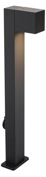 Moderná vonkajšia stojaca lampa čierna 65 cm so zásuvkou IP44 - Baleno