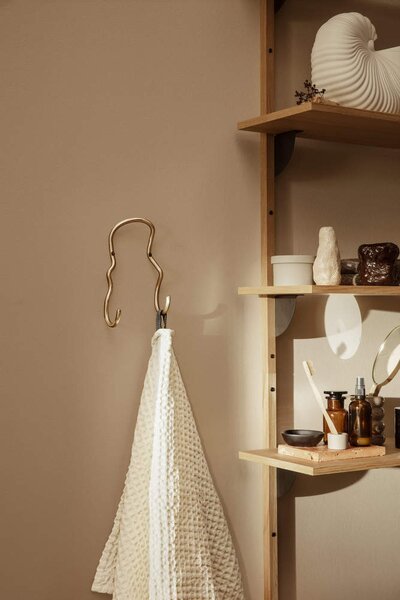 Ferm Living Dvojháčik Curvature Double Hook, brass