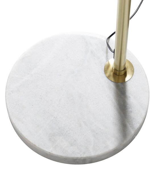 Moderná oblúková lampa biela orientálny tienidlo s bambusom 50 cm - XXL Rina