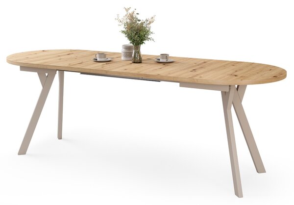 ALMO Dub Artisan / kašmírové nohy - OVÁLNY ROZKLADACÍ STÔL 120-220 cm PRE 10-12 OSÔB