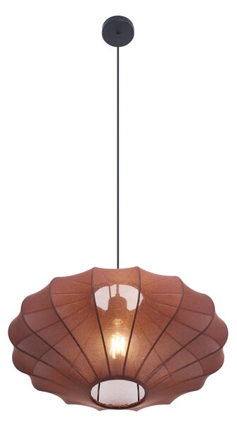 Japandi závesná lampa hnedá s látkovým tienidlom 50cm - Plu