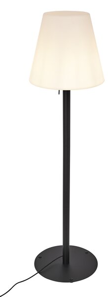Moderná vonkajšia stojaca lampa čierna s bielym tienidlom IP44 - Big Virginia
