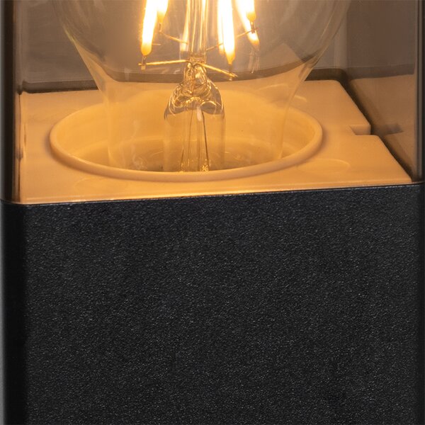 Stojaca vonkajšia lampa čierna 70 cm IP44 s dymovým sklom - Denmark