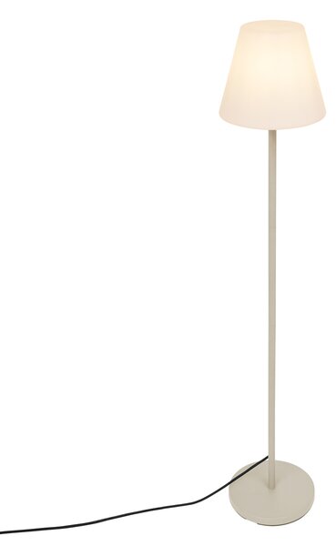 Vonkajšia stojaca lampa béžová s bielym tienidlom IP65 - Virginia
