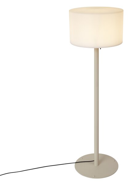 Škandinávska vonkajšia stojaca lampa béžová s bielym tienidlom IP44 - Mississippi