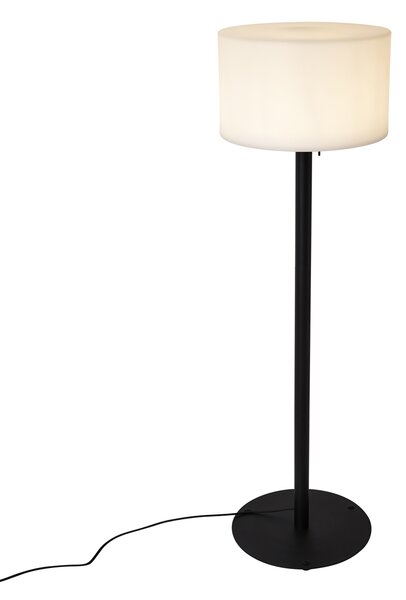 Moderná vonkajšia stojaca lampa čierna s bielym tienidlom IP44 - Mississippi