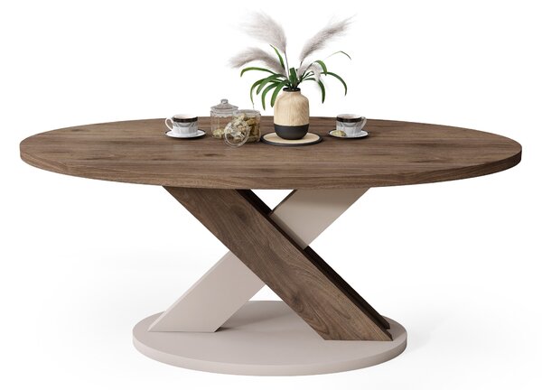 LOXA Orech Elegant / Béžová Taupe - OVÁLNY KONFERENČNÝ STOLÍK 120x65 cm